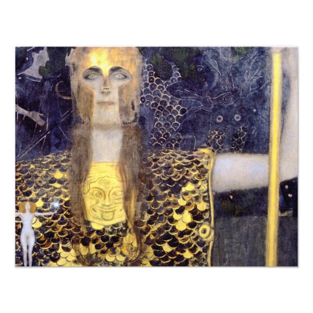 Gustav Klimts berömd Pallas Athena-målning Fototryck (Framsidan)