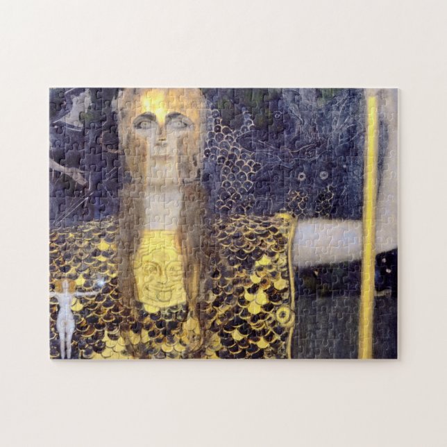 Gustav Klimts berömd Pallas Athena-målning Pussel (Horisontell)