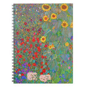 Gustav Klimts Farm Garden med solblommor Anteckningsbok