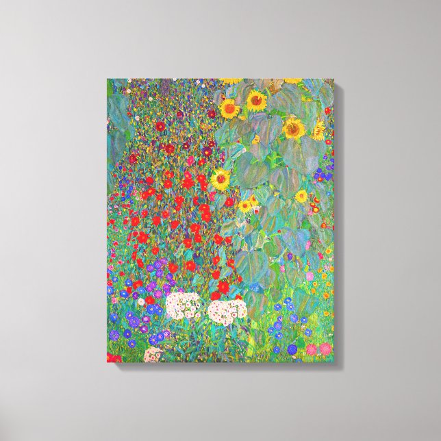 Gustav Klimts Farm Garden med solblommor Canvastryck (Framsida)