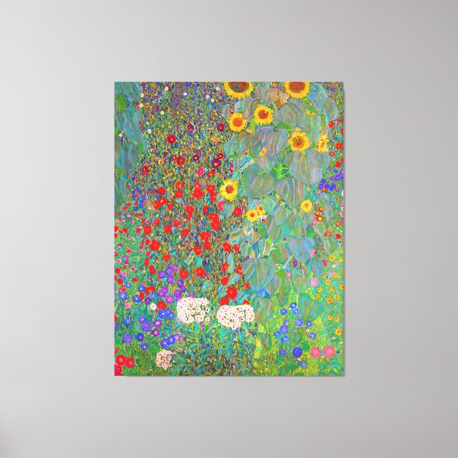 Gustav Klimts Farm Garden med solblommor Canvastryck (Framsida)