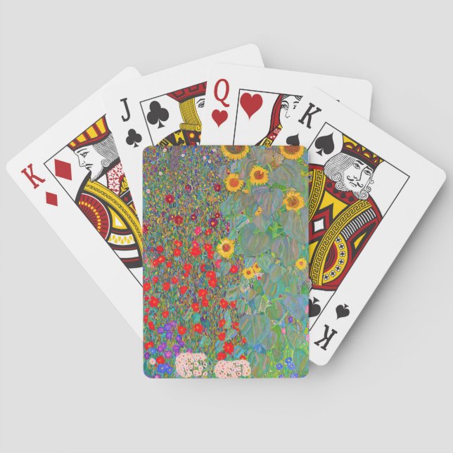 Gustav Klimts Farm Garden med solblommor Casinokort (Baksidan)
