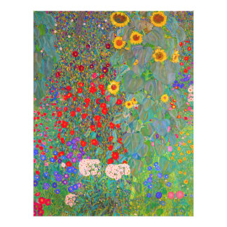 Gustav Klimts Farm Garden med solblommor Fototryck