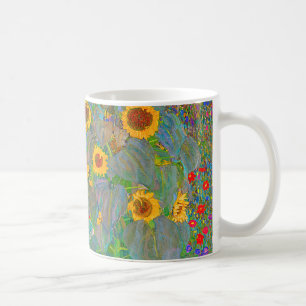 Gustav Klimts Farm Garden med solblommor Kaffemugg