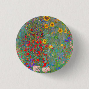 Gustav Klimts Farm Garden med solblommor Knapp