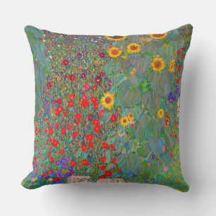 Gustav Klimts Farm Garden med solblommor Kudde