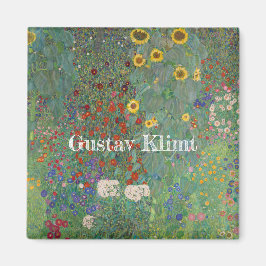 Gustav Klimts Farm Garden med solblommor Magnet