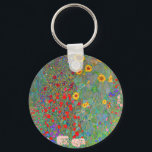 Gustav Klimts Farm Garden med solblommor Nyckelring<br><div class="desc">Gustav Klimts Farm Garden med solblommor.</div>