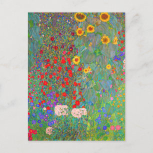 Gustav Klimts Farm Garden med solblommor Vykort