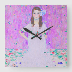 Gustav Klimts Mäda Primavesi-målning Fyrkantig Klocka