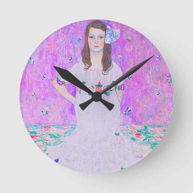 Gustav Klimts Mäda Primavesi-målning Rund Klocka (Framsida)