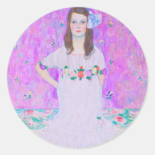 Gustav Klimts Mäda Primavesi-målning Runt Klistermärke