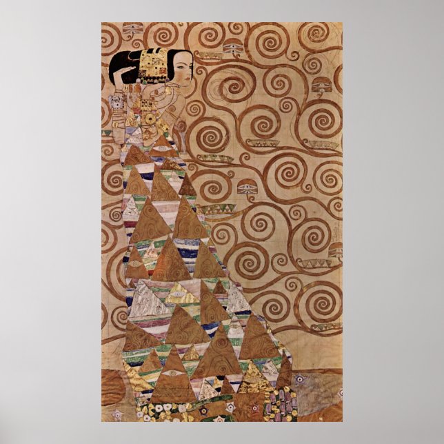 Gustav Klimts målning: The Expectation (1908) Poster (Framsidan)