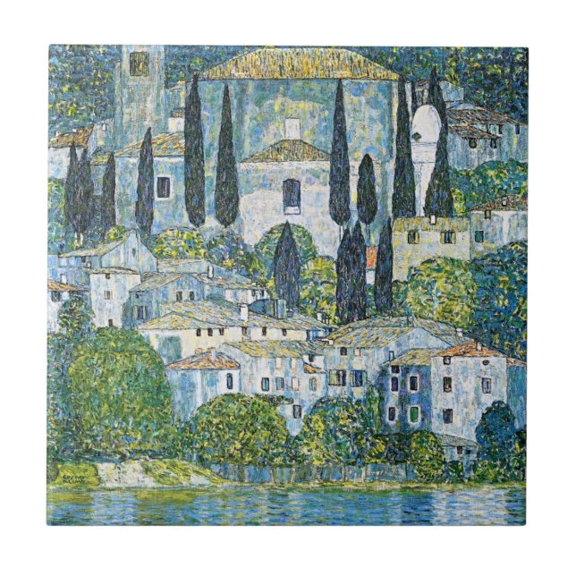 Gustav Klimts mästerverk Kirche i Cassone Kakelplatta (Framsidan)