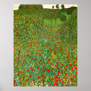 Gustav Klimt's Mohnfeld (1907) berömd tavla. Poster