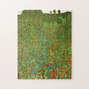 Gustav Klimt's Mohnfeld (1907) berömd tavla. Pussel