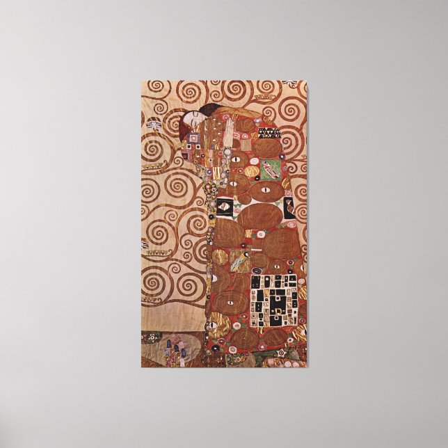 Gustav Klimt's Painting: The Embrace (omkring 1909 Canvastryck (Framsida)