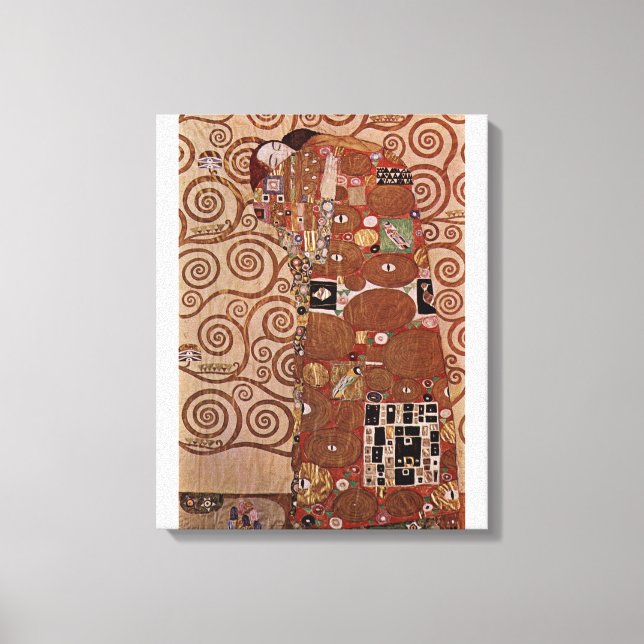 Gustav Klimt's Painting: The Embrace (omkring 1909 Canvastryck (Framsida)