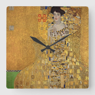Gustav Klimts Porträtt i Adele Bloch-Bauer Fyrkantig Klocka