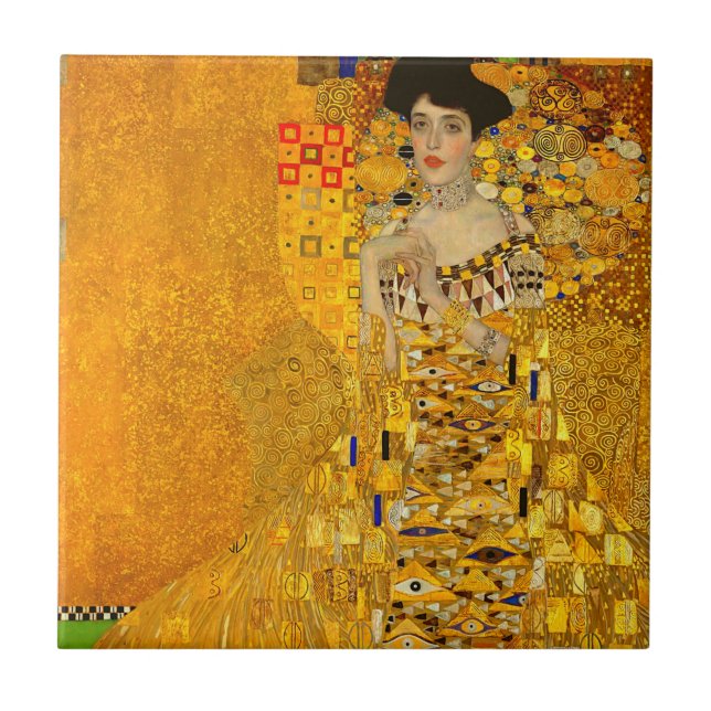 Gustav Klimts Porträtt i Adele Bloch-Bauer I Kakelplatta (Framsidan)