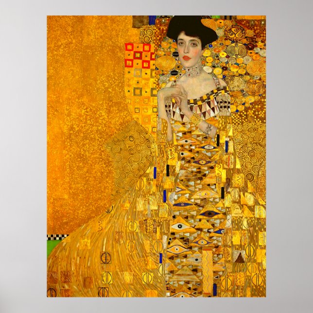Gustav Klimts Porträtt i Adele Bloch-Bauer I Poster (Framsidan)
