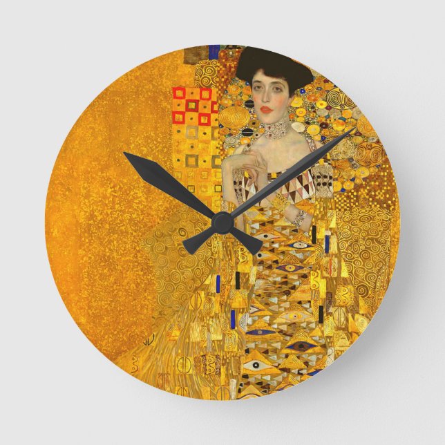 Gustav Klimts Porträtt i Adele Bloch-Bauer I Rund Klocka (Framsida)