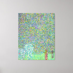 Gustav Klimts Rosebuskar under Träd-målningen Canvastryck