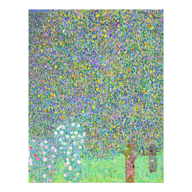 Gustav Klimts Rosebuskar under Träd-målningen Fototryck (Framsidan)