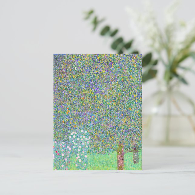 Gustav Klimts Rosebuskar under Träd-målningen Vykort (Stående Fram)