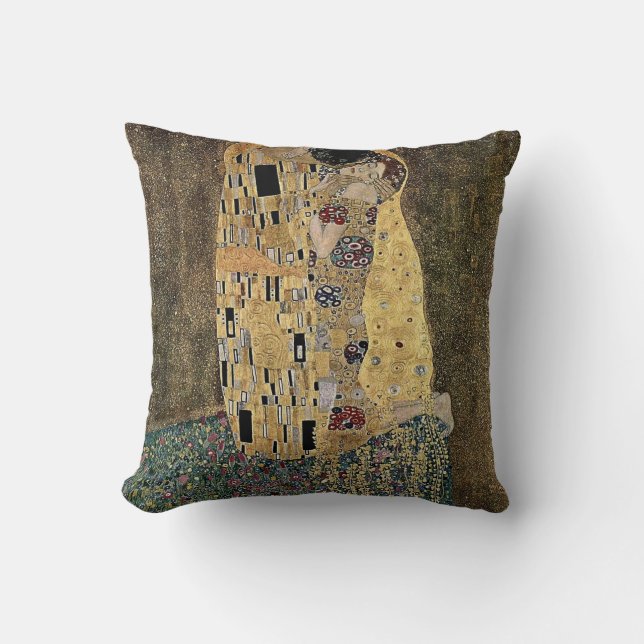 Gustav Klimt's The Kiss (circa 1908) Kudde (Framsida)