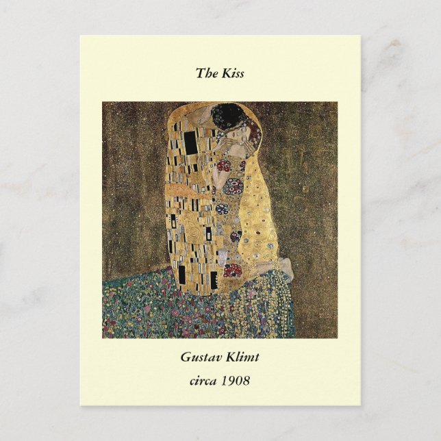Gustav Klimt's The Kiss (circa 1908) Vykort (Framsida)