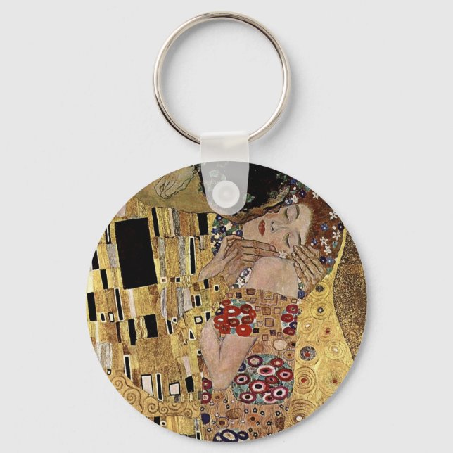 Gustav Klimt's The Kiss Detail (cirka 1908) Nyckelring (Framsida)
