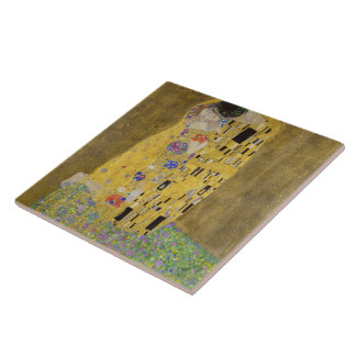 Gustav Klimts The Kiss Målning Konst  Kakelplatta