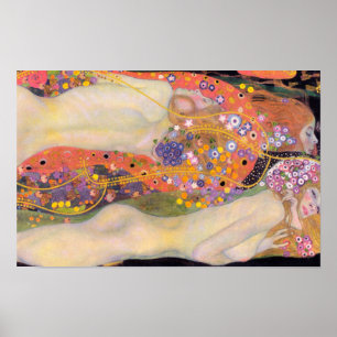 Gustav Klimts Vattenormar II (1907) Poster