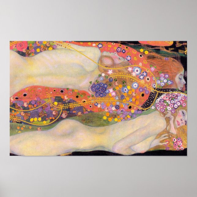 Gustav Klimts Vattenormar II (1907) Poster (Framsidan)