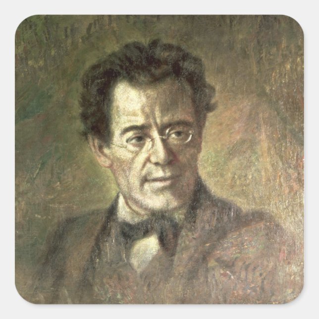 Gustav Mahler Fyrkantigt Klistermärke (Framsida)