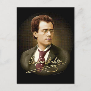 Gustav Mahler Namnteckning Vykort