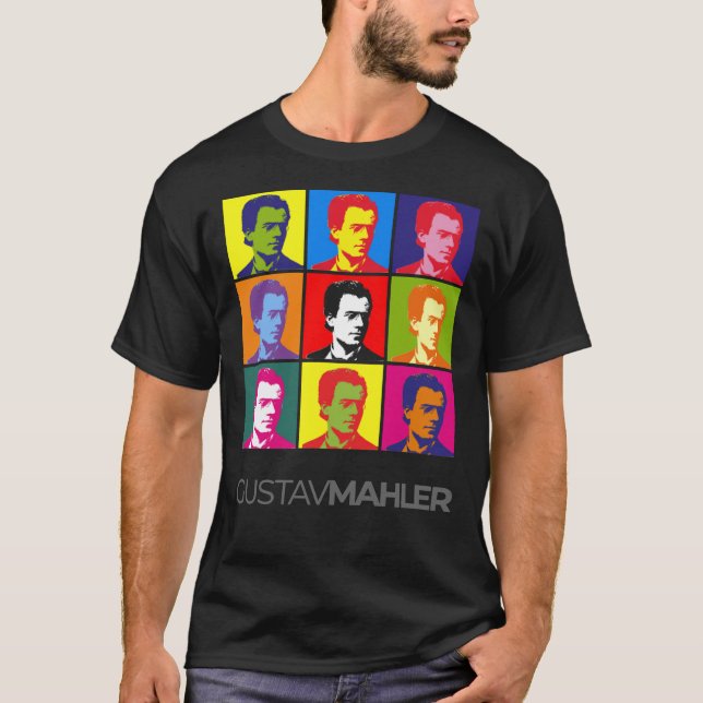 Gustav Mahler pop-art porträtt poster Classic T-Sh T Shirt (Framsida)
