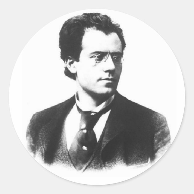 Gustav Mahler Runt Klistermärke (Framsida)