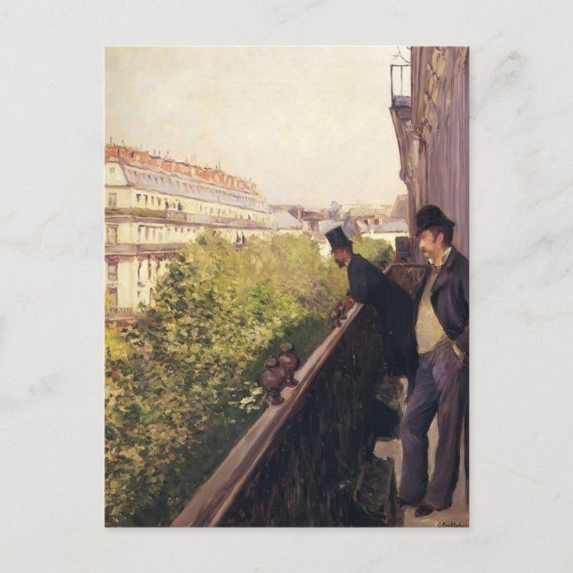 Gustave Caillebotte:A Balcony, Boulevard Haussmann Vykort (Framsida)