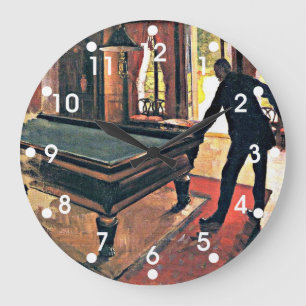 Gustave Caillebotte art: Billiards Stor Klocka