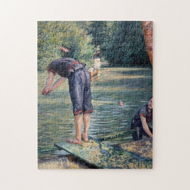 Gustave Caillebotte - Badande, strand vid Yerres Pussel (Vertikal)