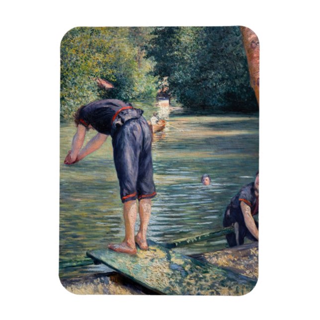 Gustave Caillebotte - Bathers, Yerres Bank Magnet (Vertikal)