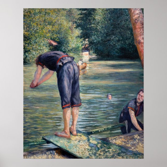 Gustave Caillebotte - Bathers, Yerres Bank Poster (Framsidan)