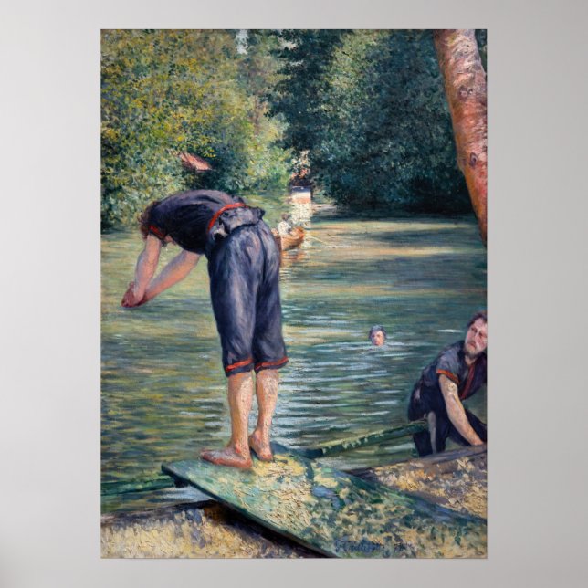 Gustave Caillebotte - Bathers, Yerres Bank Poster (Framsidan)