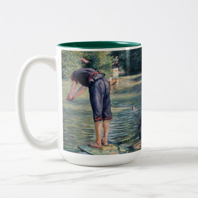 Gustave Caillebotte - Bathers, Yerres Bank Två-Tonad Mugg (Vänster)