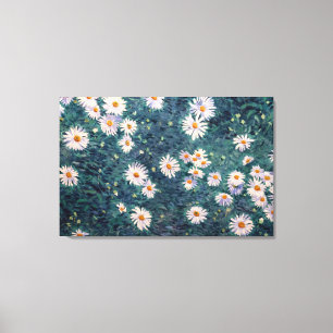 Gustave Caillebotte - Bed of Daisys, Detail Canvastryck