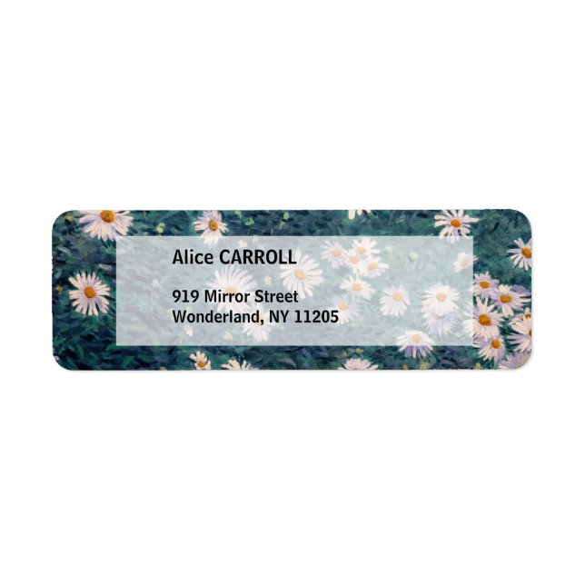 Gustave Caillebotte - Bed of Daisys, Detail Returadress Etikett (Framsidan)