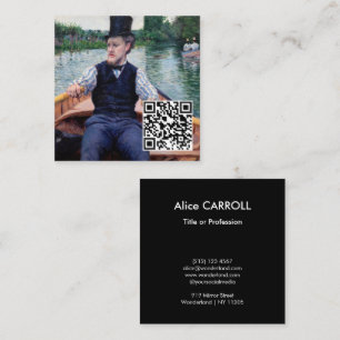 Gustave Caillebotte - Boating Party - QR-kod Fyrkantigt Visitkort