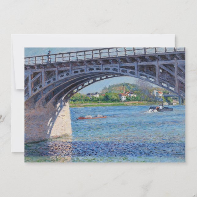 Gustave Caillebotte - Bron över Argenteuil & Seine Inbjudningar (Framsida)